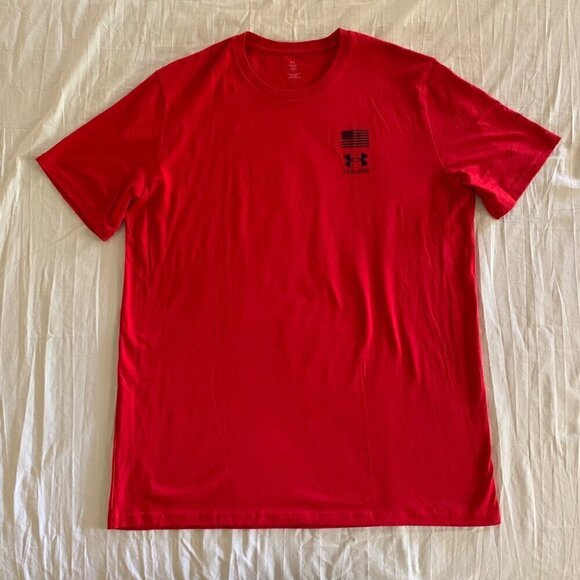 Under Armour Freedom Red Crewneck Shirt Mens XL - Picture 1 of 5
